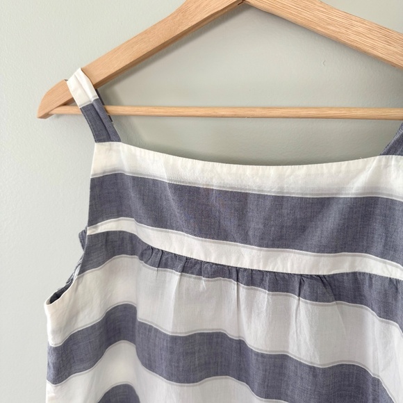 Loft Striped Blue/White Ruffle Tank Top Women's‎ Small - Picture 5 of 9
